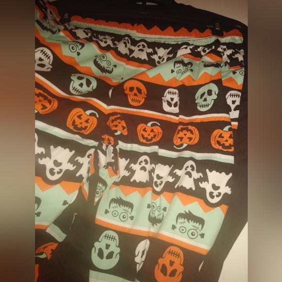 Men's Long Sleeve Halloween Pajamas 2pc Matching Family Pajamas 2X Black - Picture 2 of 5